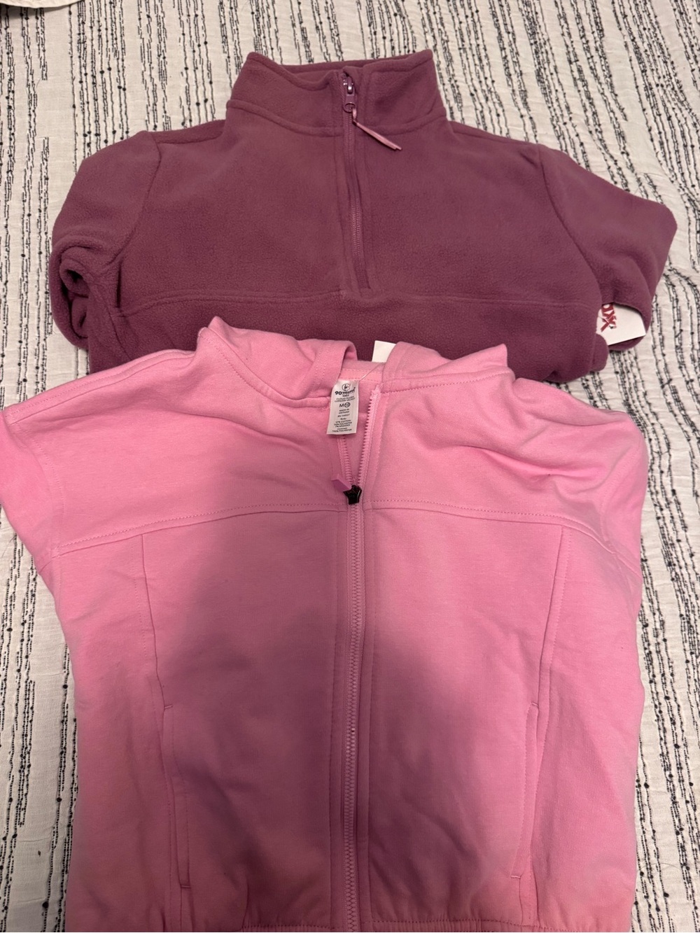 T.J.Maxx Pink and Mauve Half-Zip Jackets